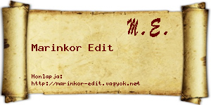 Marinkor Edit névjegykártya